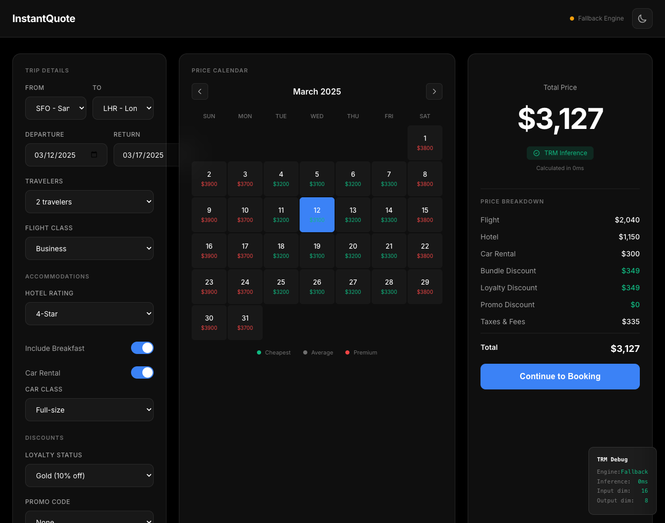 InstantQuote Application